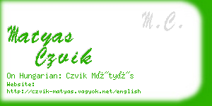 matyas czvik business card